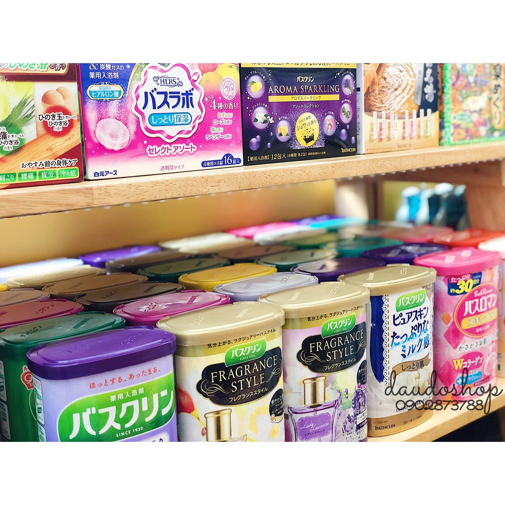 [NHIỀU MÙI] viên thả bồn tắm sủi bọt, muối tắm ngâm bồn thư giãn Onsen Nhật Hers/Earth 45g x 16 viên - Hàng nội địa Nhật