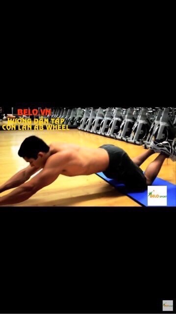 Con lăn tập cơ bụng{Thiết kế bánh xe trơn bóng giúp hạn chế được ma sát lúc tập luyện}