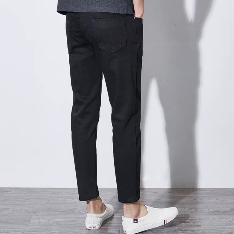 Quần Jeans Skinny, quần jean nam đen trơn, rách gối ống đứng tôn dáng - vải jeans bò co giãn 4 chiều cao cấp!