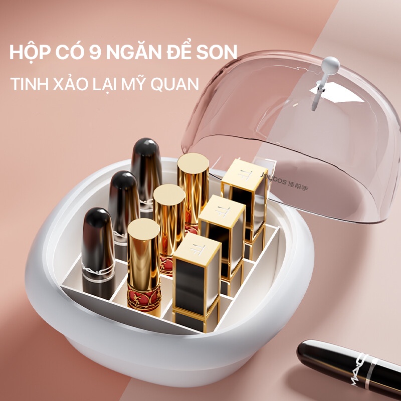 Hộp đựng son xiaomi JOYBOS ,khay đựng son có nắp chống bụi trong suốt- 9 ngăn