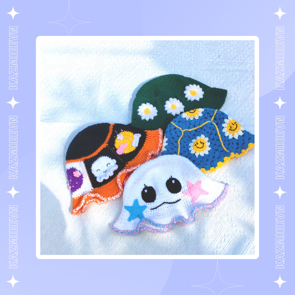 Mũ, nón len halloween, thời trang handmade