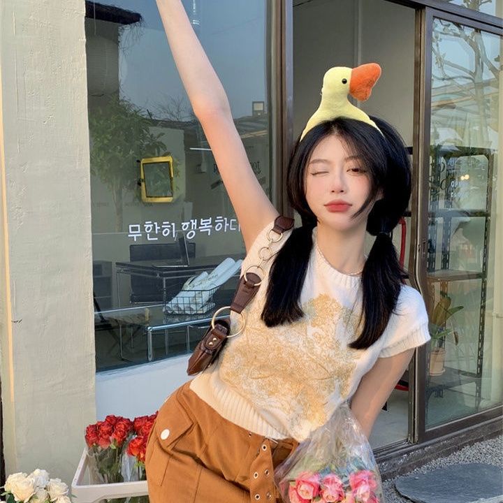 Áo Sweater Sát Nách Cổ Tròn Thời Trang Xuân Hè Cho Bé Gái