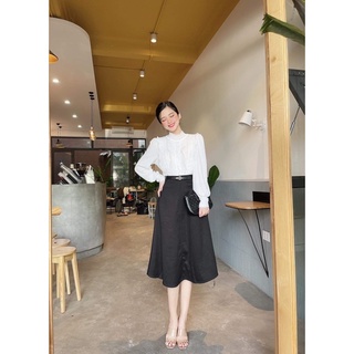 Áo ren cổ trụ dập bèo dọc thân