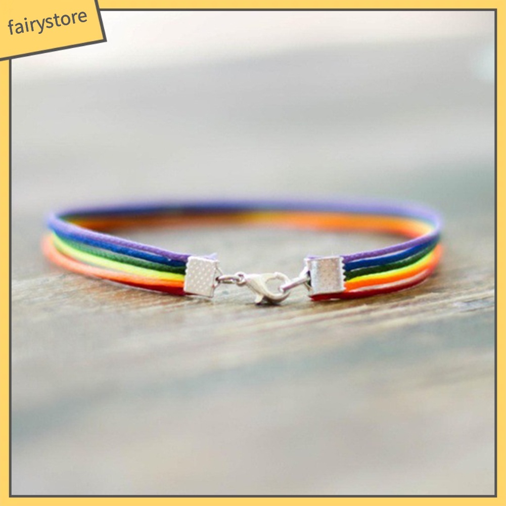 Vòng Tay Dây Bện Màu Cầu Vồng Thời Trang Cho Nam Và Nữ