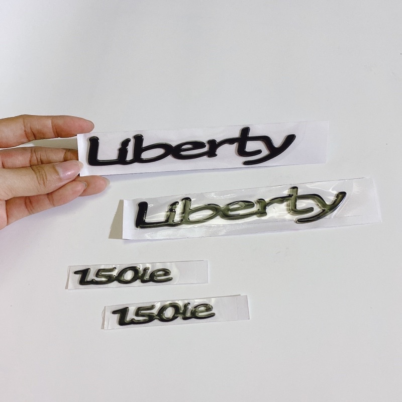 Bộ decal tem chữ nổi Liberty 150ie màu đen cao cấp chống thấm nước, chống bay màu