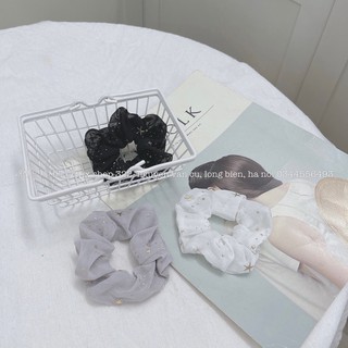 Chun buộc tóc scrunchies tím