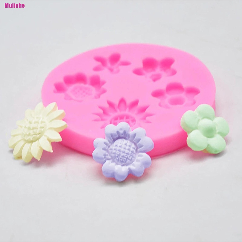 Khuôn silicone tạo hình hoa năm lỗ trang trí bánh cưới
