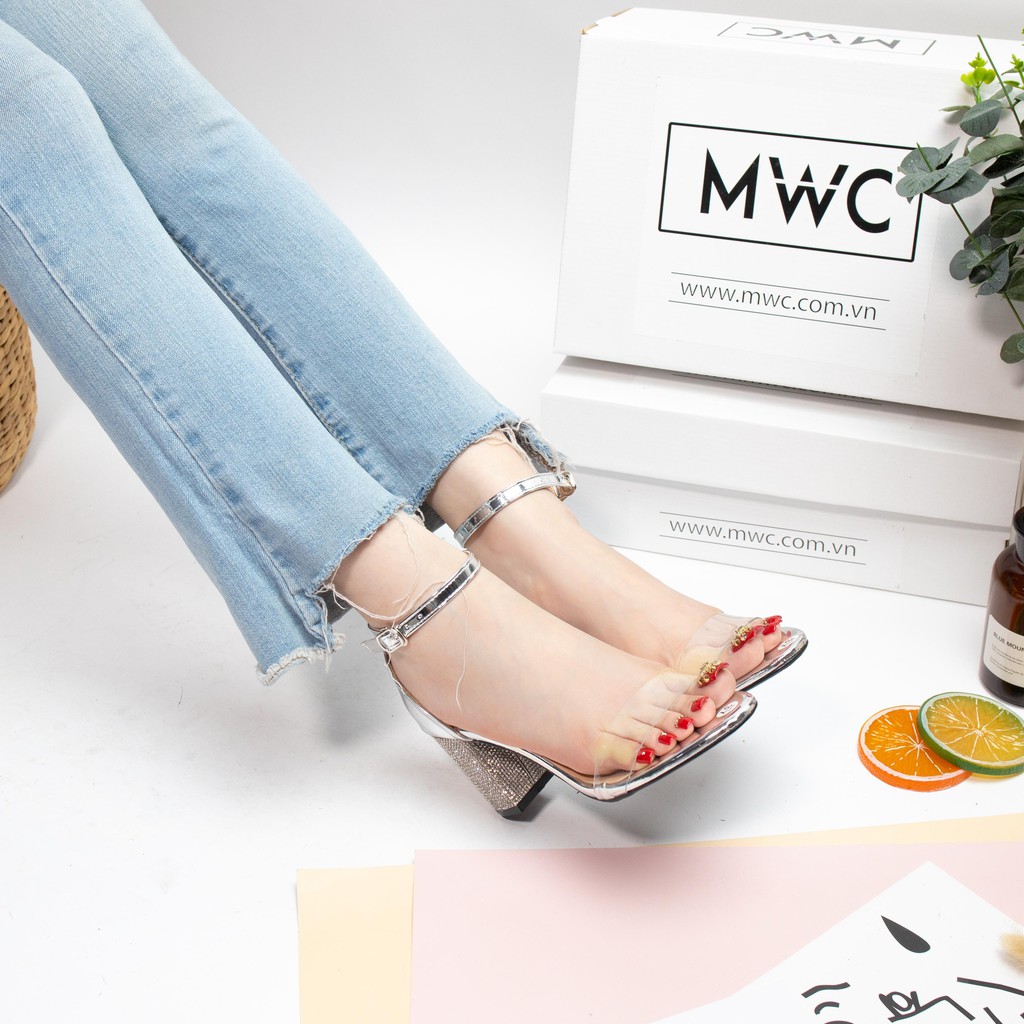 GIÀY CAO GÓT NỮ MWC - CAO GÓT QUAI TRONG GÓT VUÔNG 7CM - CAO GÓT HỞ MŨI - CAO GÓT THANH LỊCH NUCG- 3752