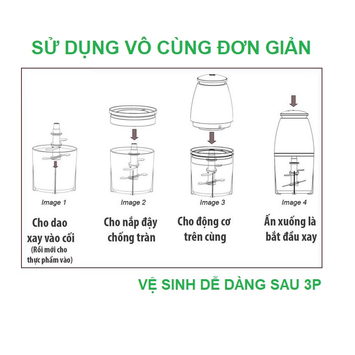 MÁY XAY ĐA NĂNG OSAKA 350W, Máy Xay Sinh Tố, Xay Thịt, Xay Đá, công suất siêu khỏe 350w, BH 1 đổi 1 - Gia Dụng SmartSun