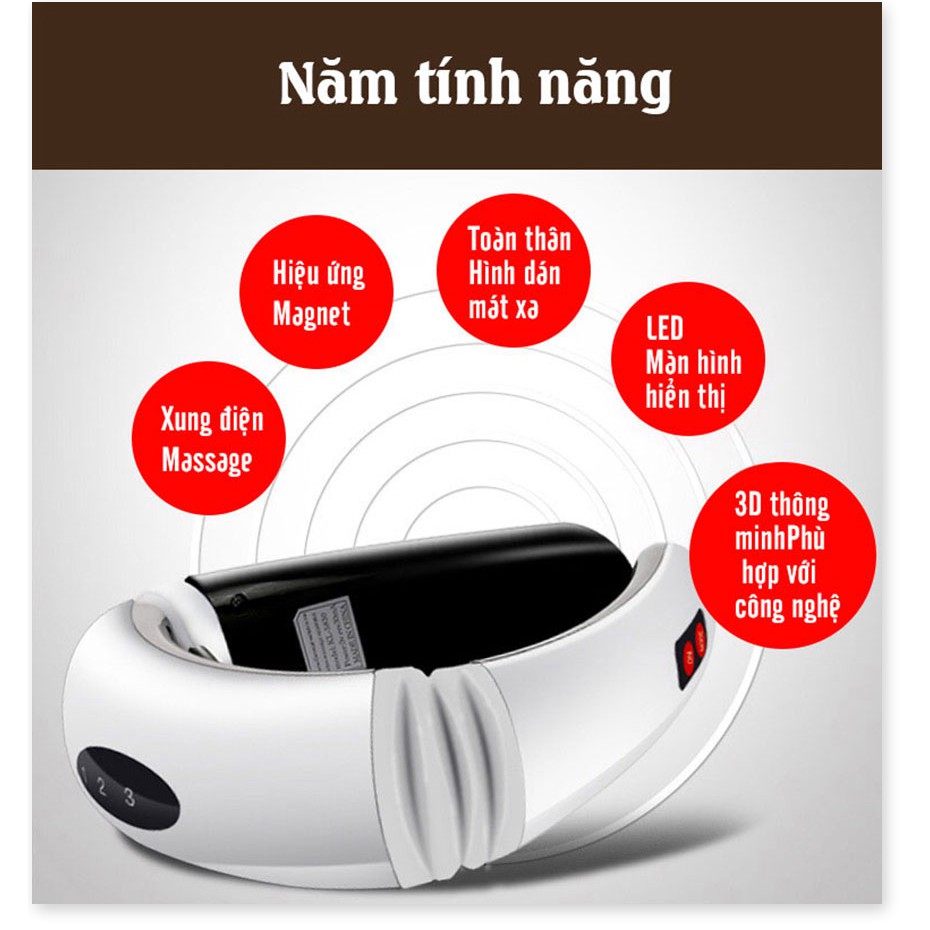 Massage Trị Liệu Đau Vai Gáy Neck KL-5830Free Ship Cảm ứng xung điện 3D, Giúp nhức mỏi cổ, vai, gáy tuyệt đối.