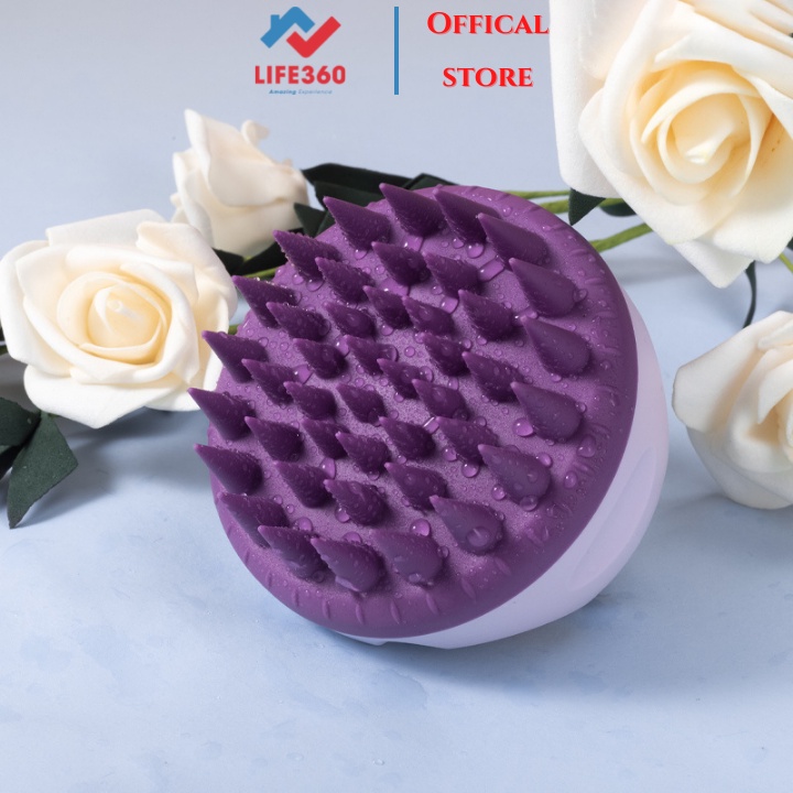 Lược gội đầu massage Life360 LE-LGD22 GIẢM GÀU, GIẢM RỤNG TÓC HIỆU QUẢ - Màu Tím - Hàng Chính Hãng