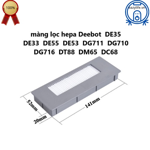 Màng lọc hepa robot hút bụi Ecovacs Deebot DE35 , DE33 , DE55 , DE53 , DG711 , DG710  DG716 , DT88 , DM65 , DC68