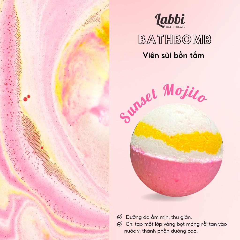 SUNSET MOJITO [Labbi] Bath bomb / Viên sủi bồn tắm / Bom tắm