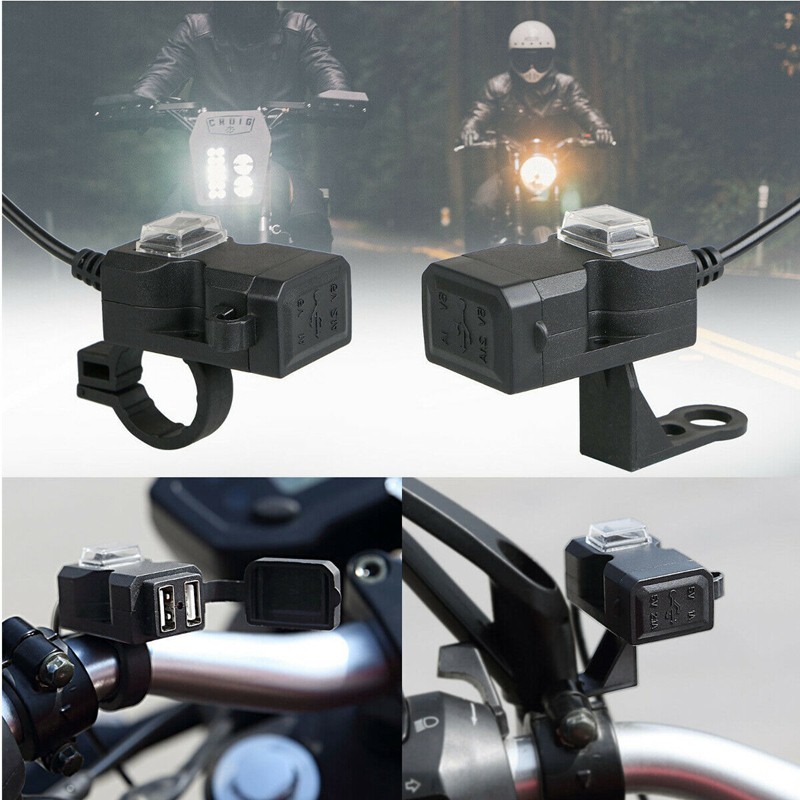 Bộ Sạc Usb Đôi 12V Dành Cho Xe Máy