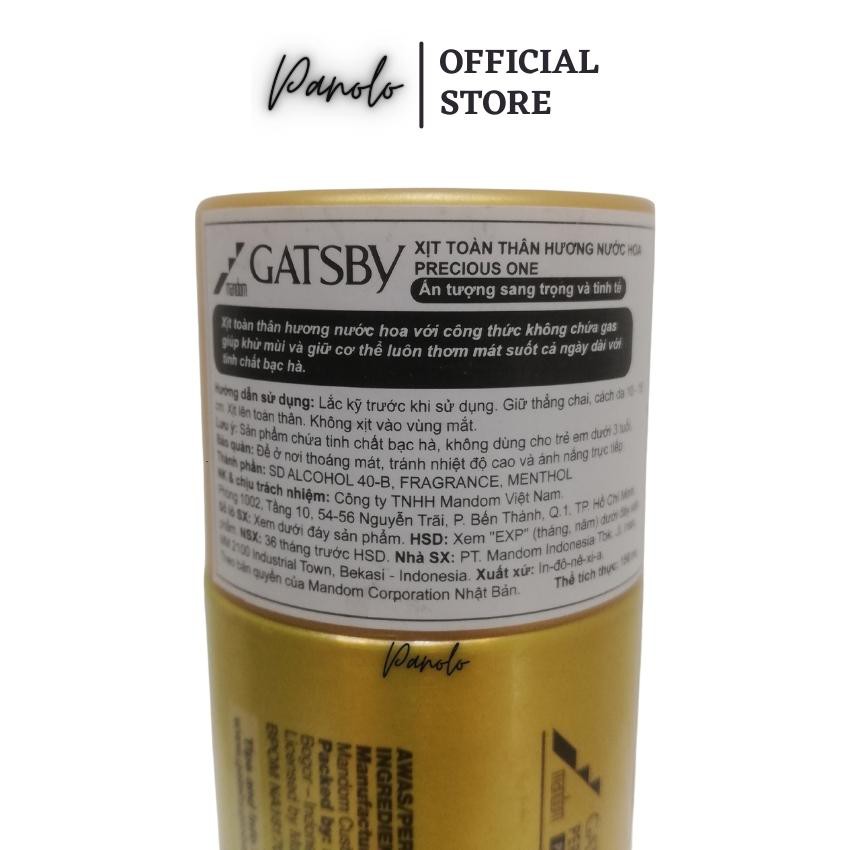 Xịt thơm body toàn thân chính hãng Gatsby Perfume Body Spray Presious One 150ml, Nước hoa xịt body lưu hương lâu