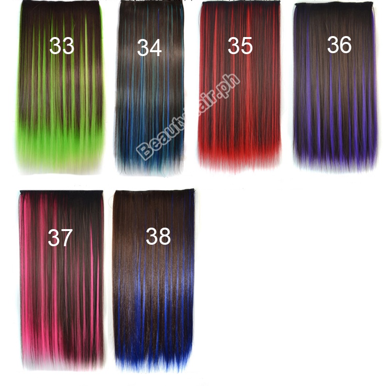 Phần Tóc Giả Làm Dày Dài Thẳng, Nhuộm Màu Tóc Xoăn, Hồng, Xanh Dương, Xanh Da Trời