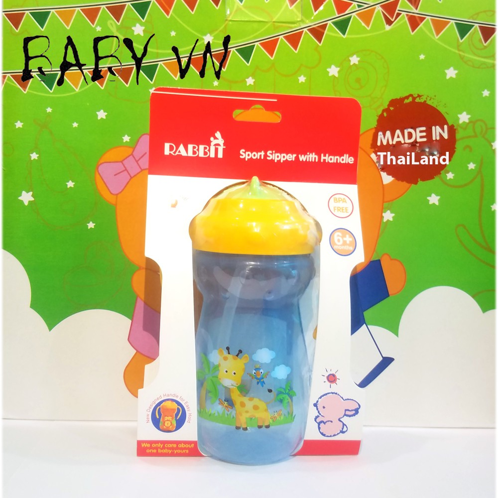 Bình nước 2Q hình thú 360ML - HC713 - RABBIT - HACO BABY - BABY VN