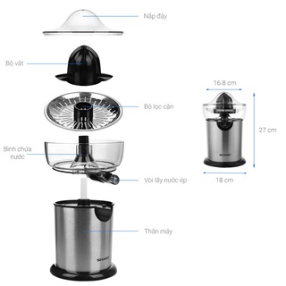 Máy Vắt Cam Sharp EJ-J130-ST 130W [Hàng chính hãng]