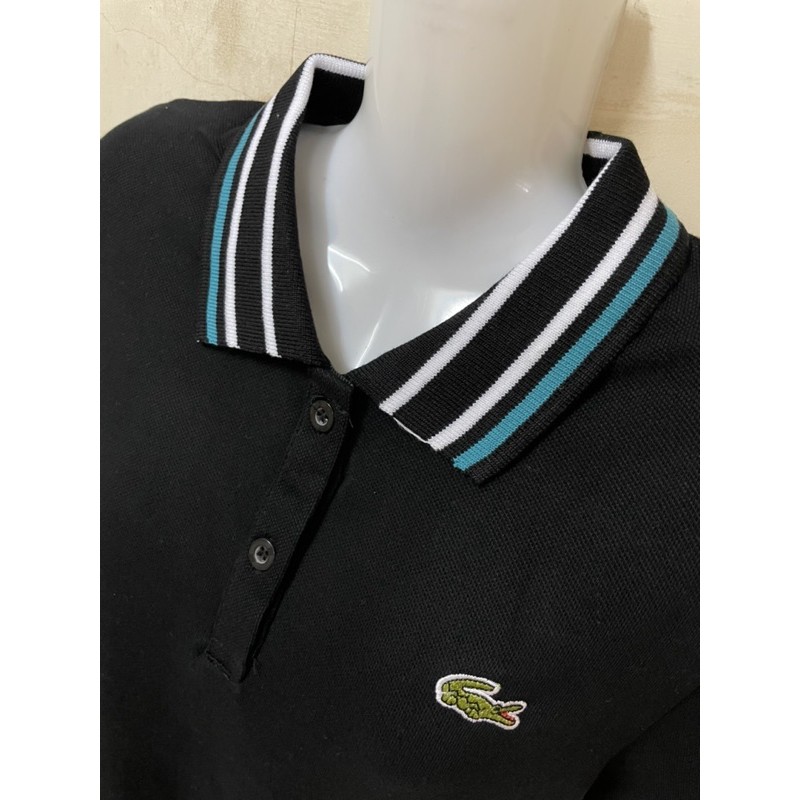 Áo Lacoste Xuất Xịn Có Cổ Trẻ Trung Năng Động Đen - Trắng &amp; Đỏ Size S M ( Có Sẵn )