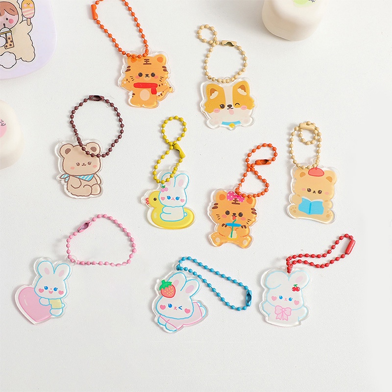 Móc Khóa Hình Thỏ Bằng Acrylic Dễ Thương Phong Cách Hàn Quốc