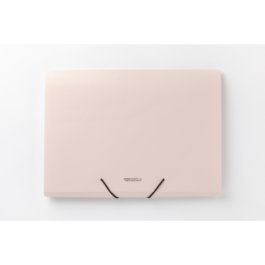 Túi Đựng Tài Liệu ARTBOX Hàn Quốc 12 Ngăn Màu Hồng Pastel Với Nút Đóng Dây Chun Tiện Lợi