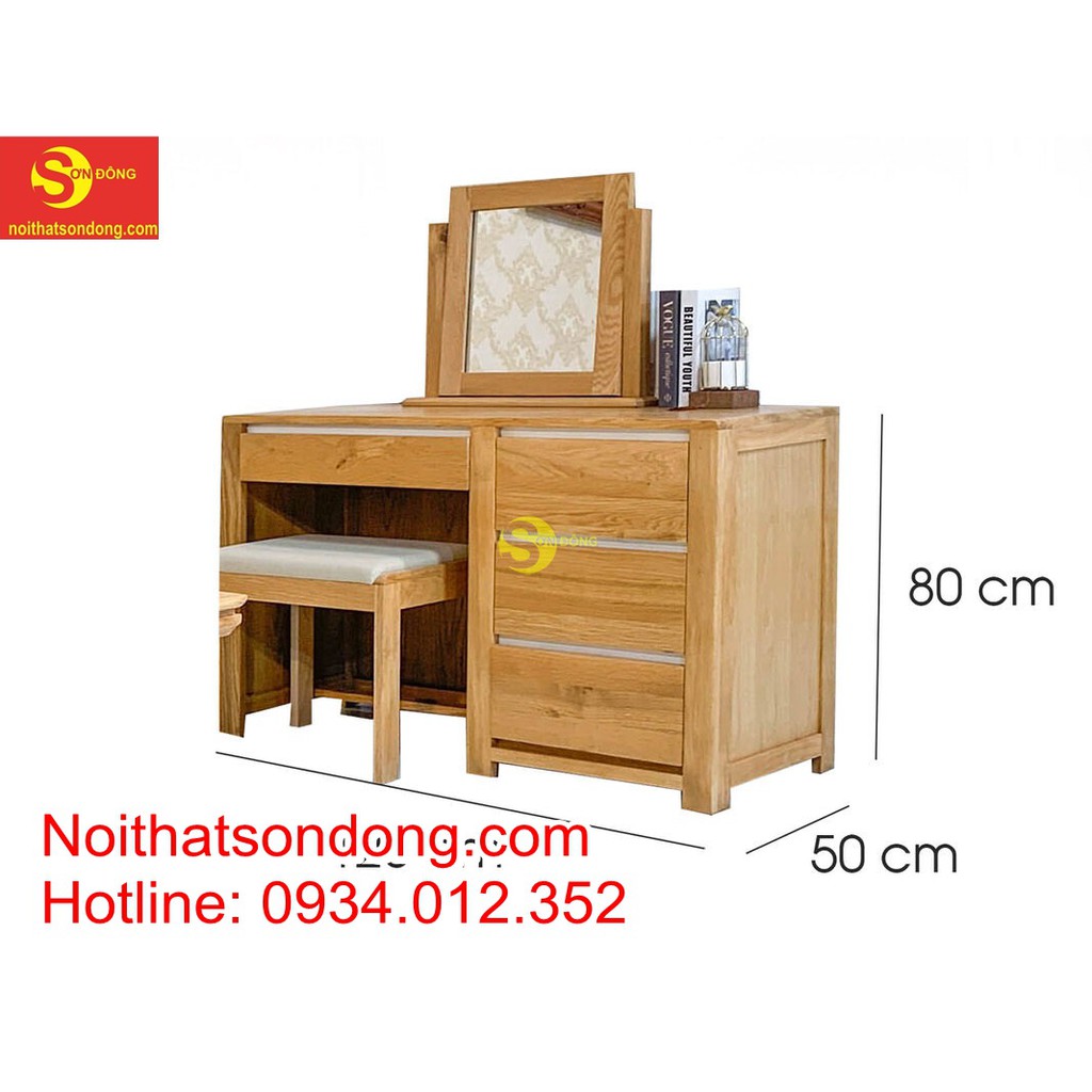 Bàn phấn trang điểm đa năng gỗ sồi Mỹ . SDXKBP02.