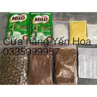Set Milo dầm Trân Châu đường đen Pudding trứng - 6 món