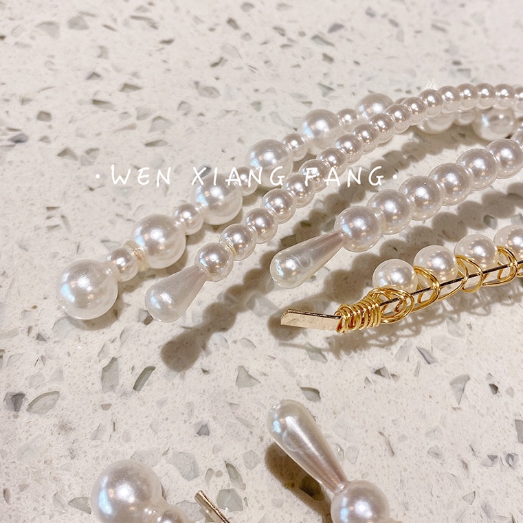 Băng Đô Đính Ngọc Trai Đơn Giản Phong Cách Hàn Quốc Cho Nữ