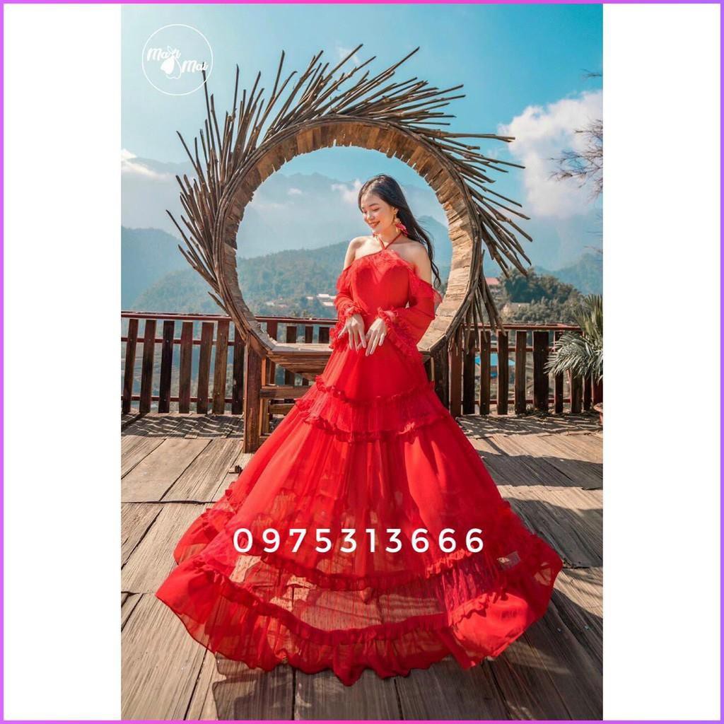 Đầm Maxi Đi Biển, Váy Maxi Đi Biển V115, Chất Voan, Mềm Mát, Màu Đỏ, Siêu Phẩm Của Tín Đồ Sống Ảo, Nhìn Là Mê.