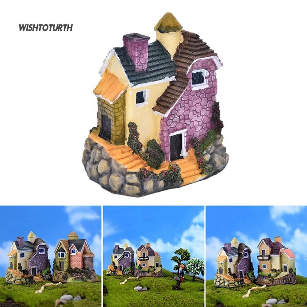 ☼Đồ trang trí Ngôi Nhà Mini Bằng Nhựa Resin Trang Trí Tiểu Cảnh