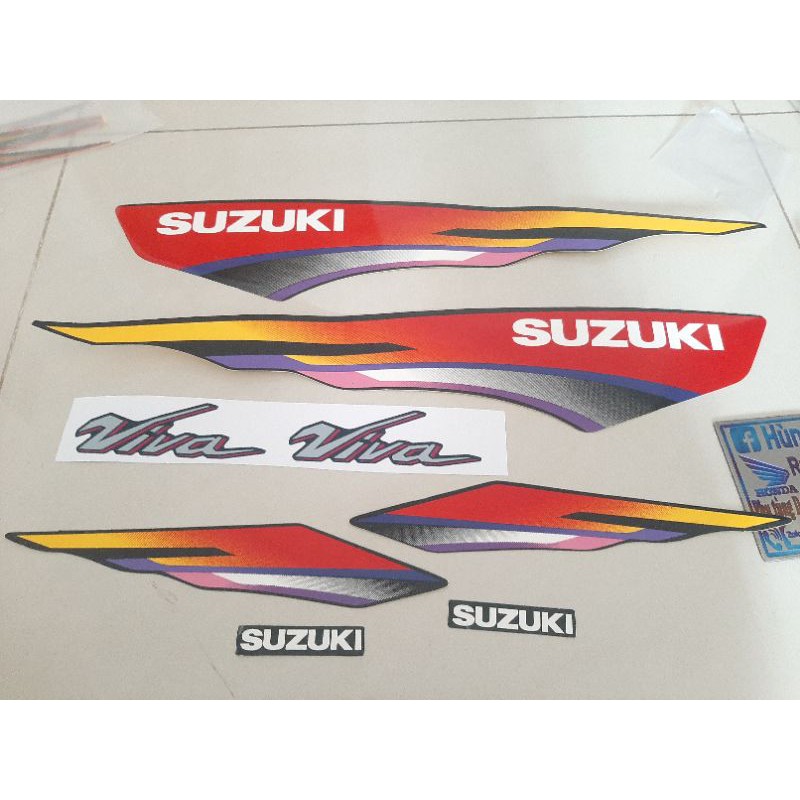 Bộ tem dán xe Suzuki Viva màu đỏ