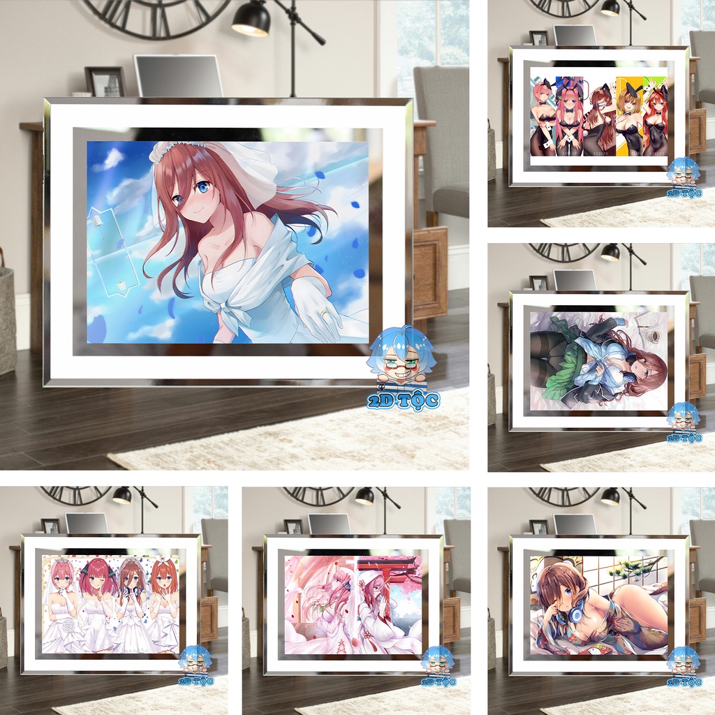 Khung kính để bàn Nakano Miku (10) Anime NHÀ CÓ 5 NÀNG DÂU by 2D Tộc Shop