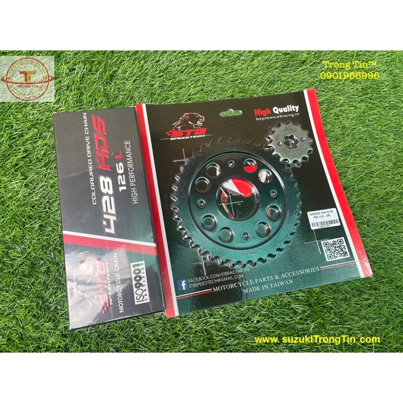 Nhông sên dĩa STB YBN gắn zin Raider Satria Fi