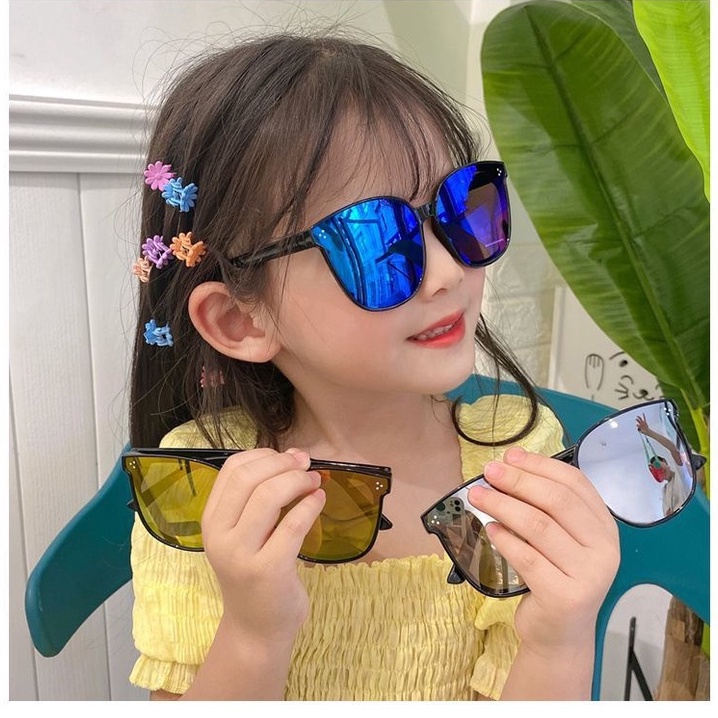 Kính mát thời trang cho bé từ 2-9 tuổi, mặt tráng gương chống tia UV400 siêu dễ thương cho bé trai và bé gái mã T1533
