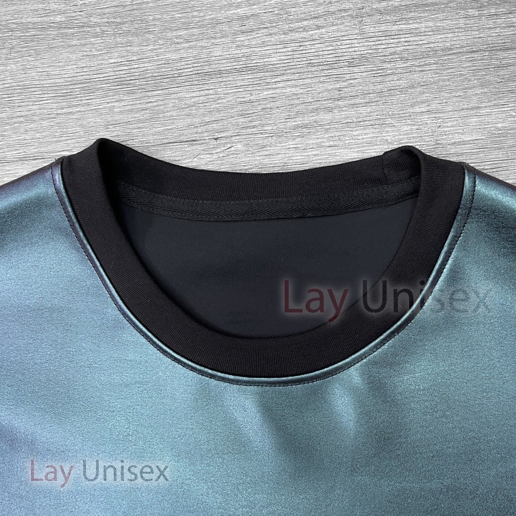 Áo thun da nam cao cấp bóng bẩy