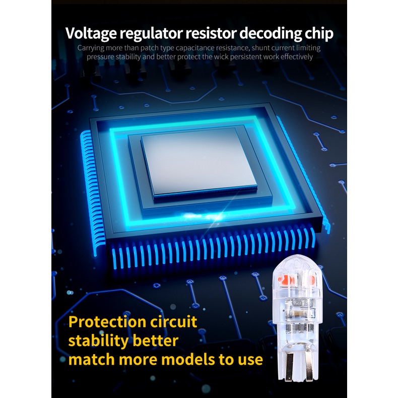 Đèn Led T10 W5W 168 3030 8 Bóng 2021 Gắn Biển Số Xe Hơi Tiện Dụng