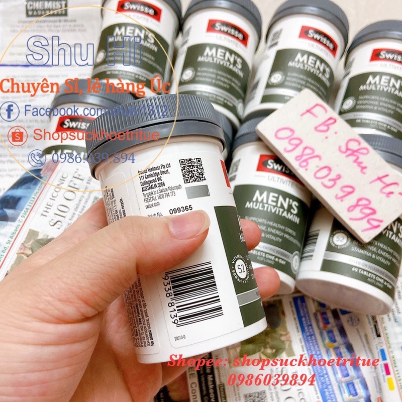 Vitamin tổng hợp cho nam Swisse Men’s Ultivite Multivitamin Úc, 60 viên - Swisse Men | BigBuy360 - bigbuy360.vn