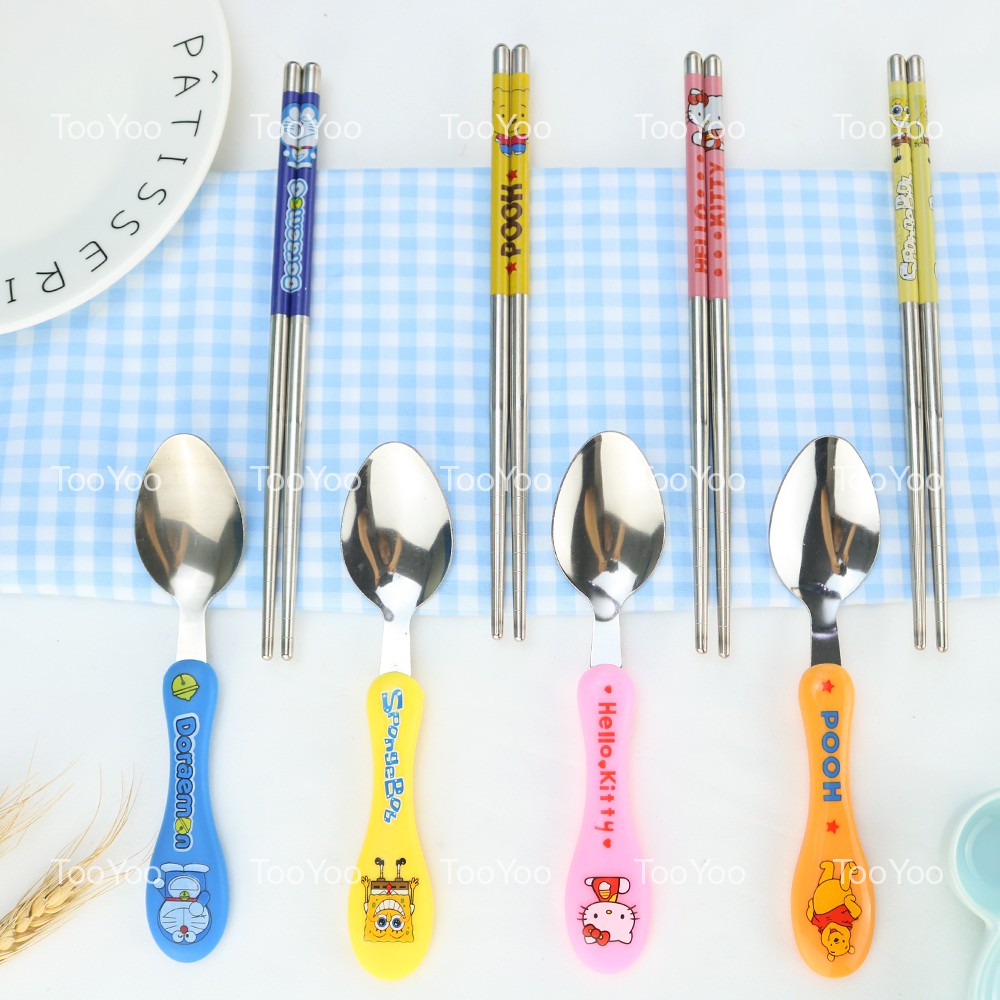 Hộp muỗng nĩa đũa trẻ em nhiều mẫu dễ thương cute TooYoo BK00401