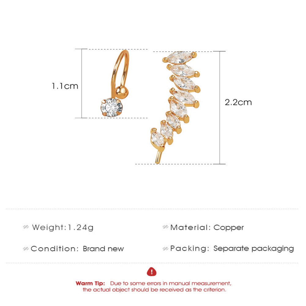 Khuyên kẹp vành tai bằng hợp kim không xỏ lỗ thời trang cho nữ
