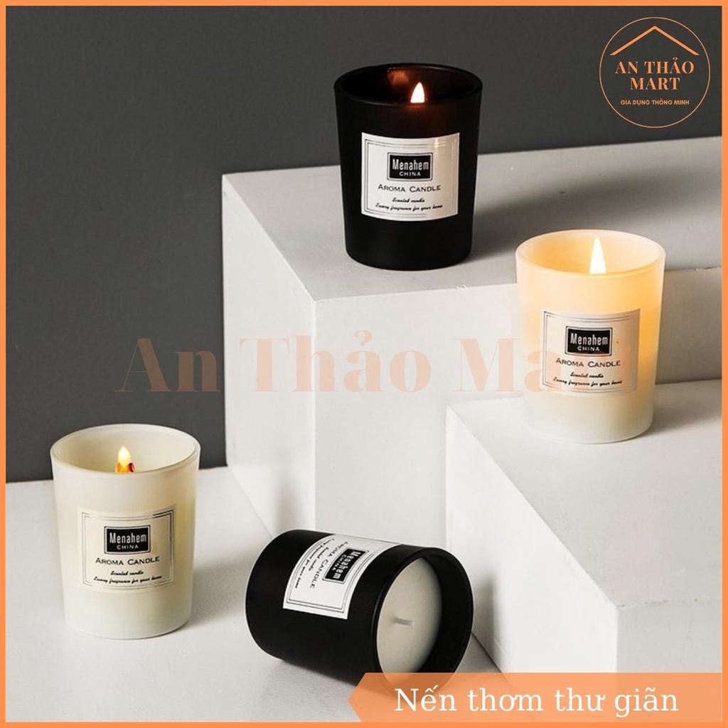 Nến Thơm Thư Giãn Không Khói Cao Cấp Aroma Menahem, Nến Thơm Siêu Sang Và Tây Kèm Hộp Đựng Nến