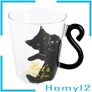 Creative cute cat coffee mug glass cup milk juice tea cup 300ml style 1