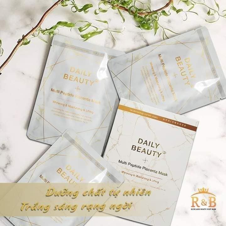 Mặt Nạ Nhau Thai Cừu Daily Beauty Multi Peptide Placenta Mask Hàn Quốc nuôi dưỡng làn da căng mịn, sạch mụn | BigBuy360 - bigbuy360.vn