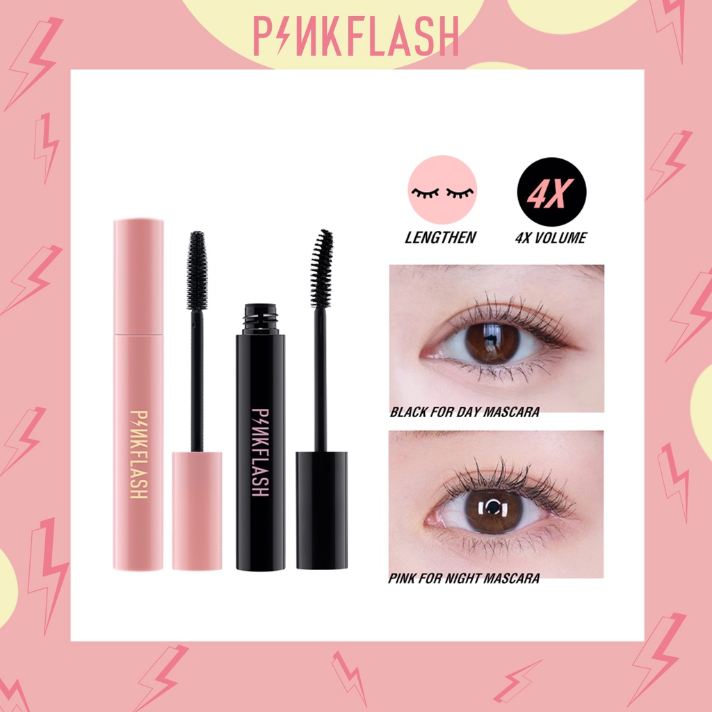 Mascara PINKFLASH trang điểm cho ban đêm/ban ngày chống thấm nước chất lượng cao tiện dụng