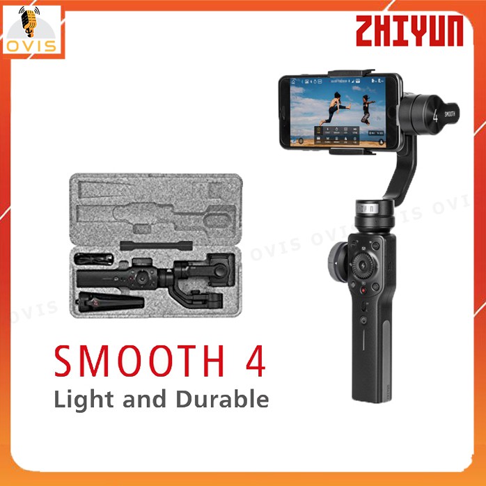 [BH 1 ĐỔI 1] Tay Cầm Chống Rung (Gimbal) Zhiyun Smooth 4 Cho Điện Thoại, Tự Động Lấy Nét, Theo Dõi Chuyển Động