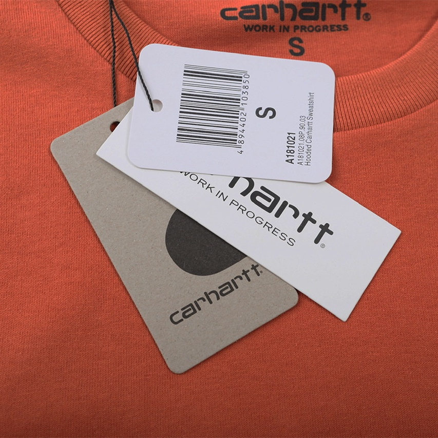 Áo sweater có túi tay dài màu trơn thêu logo Carhartt K87 cho cặp đôi