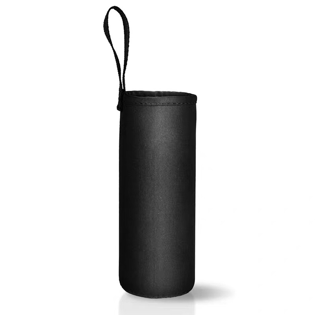 Túi đựng bình giữ nhiệt có quai xách 500ml/900ml vải sợi tổng hợp màu đen