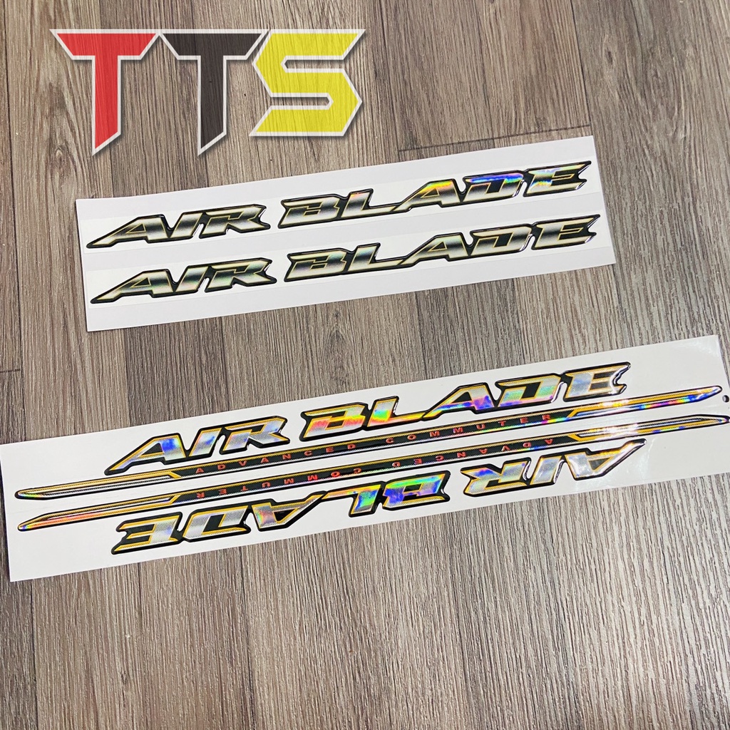 Bộ tem Air Blade chữ nổi dán trang trí dàn áo xe các đời 2007, 2008, 2009, 2010 ( Hàng linh kiện )