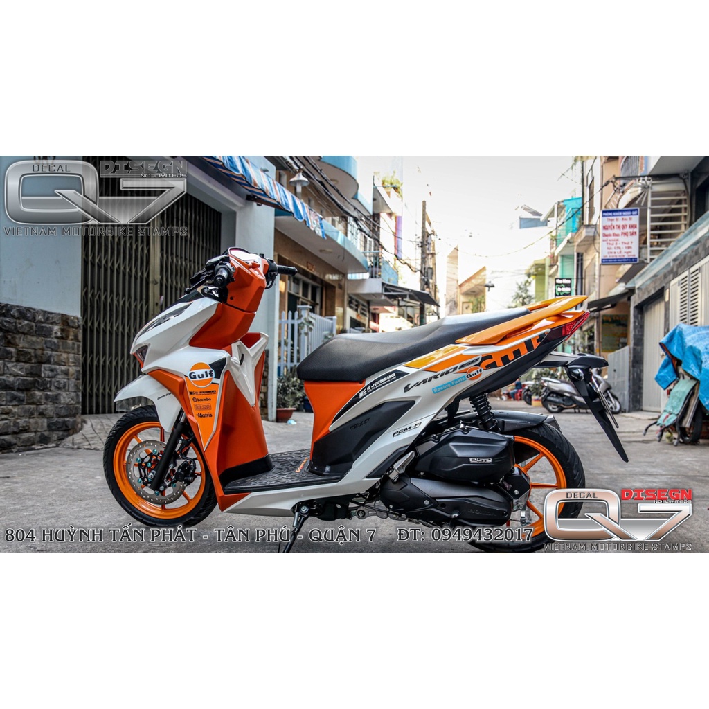 Tem rời vario - trắng cam - decalq7