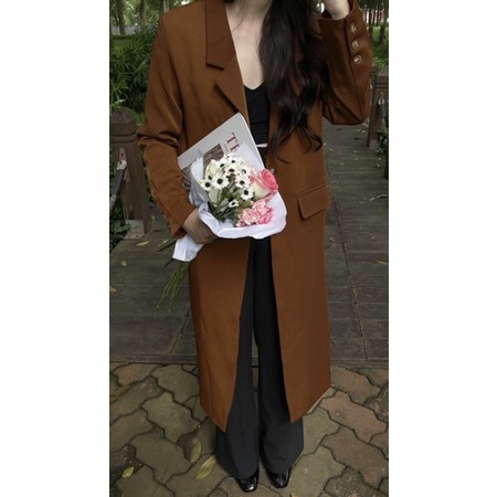 Áo mangto dáng blazer 2 lớp có mút độn vai có sẵn