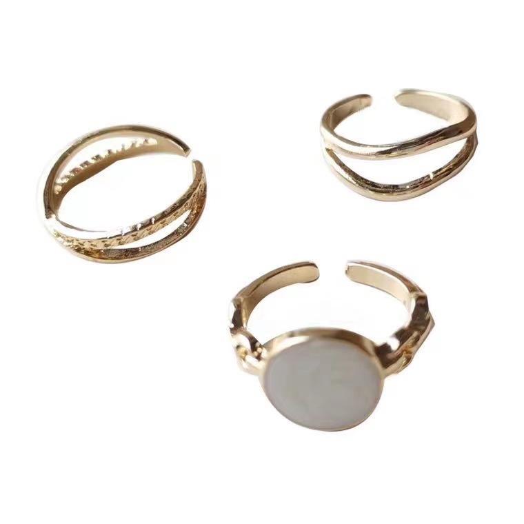 Set Nhẫn Ba Món Thời Trang Cá Tính Cho Nữ